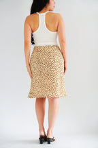 Sasha Leopard Printed Midi Skirt in Yellow