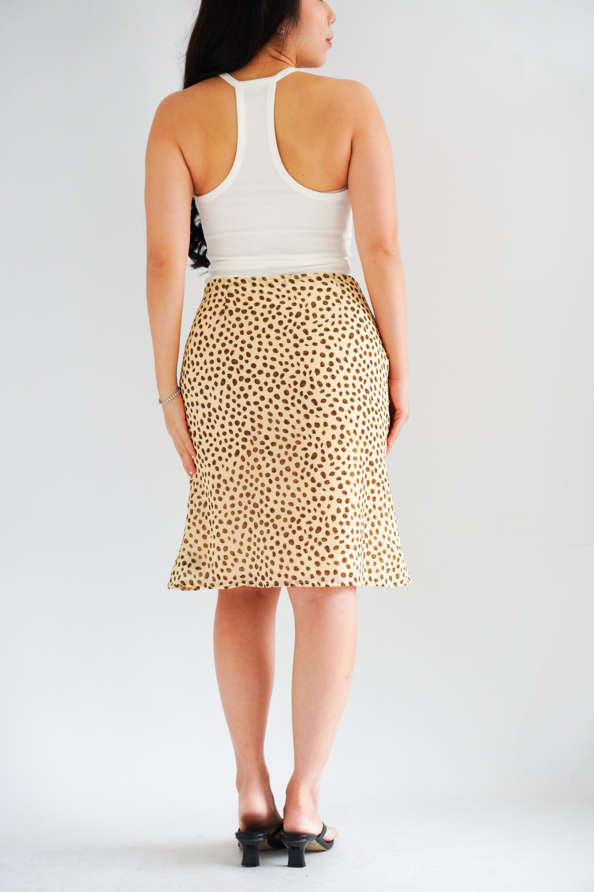 Sasha Leopard Printed Midi Skirt in Yellow