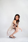 Ariane Pleated Mini Skirt in Beige
