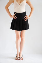Ariane Pleated Mini Skirt in Black