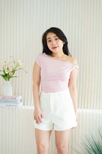 Cedar Toga Ruched Top in Light Pink