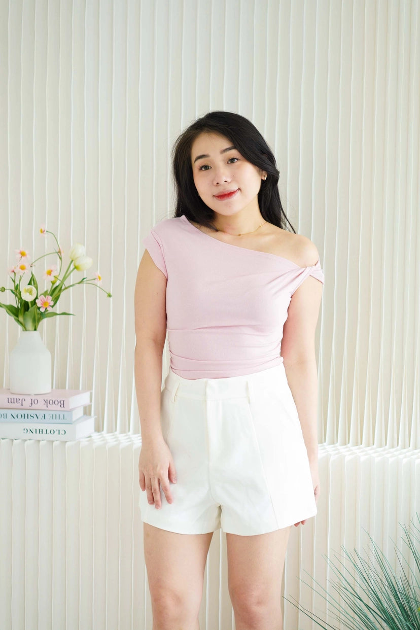 Cedar Toga Ruched Top in Light Pink