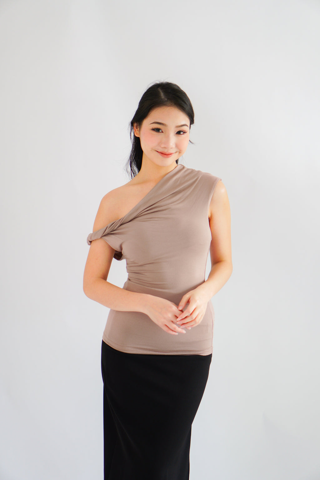 Myoka Ruched Toga Top in Khaki