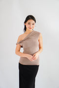 Myoka Ruched Toga Top in Khaki