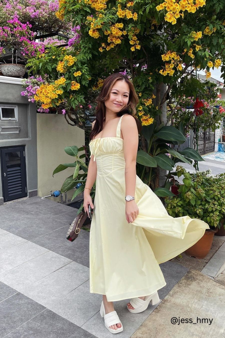 Dahlia Corset Maxi A-Line Dress in Yellow