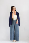 Damien Knit Cardigan in Dark Blue