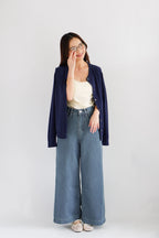 Damien Knit Cardigan in Dark Blue