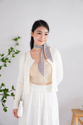 Dearisa Knit Cardigan Button Top in White