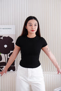 Jess Basic Round Neck Top in Black