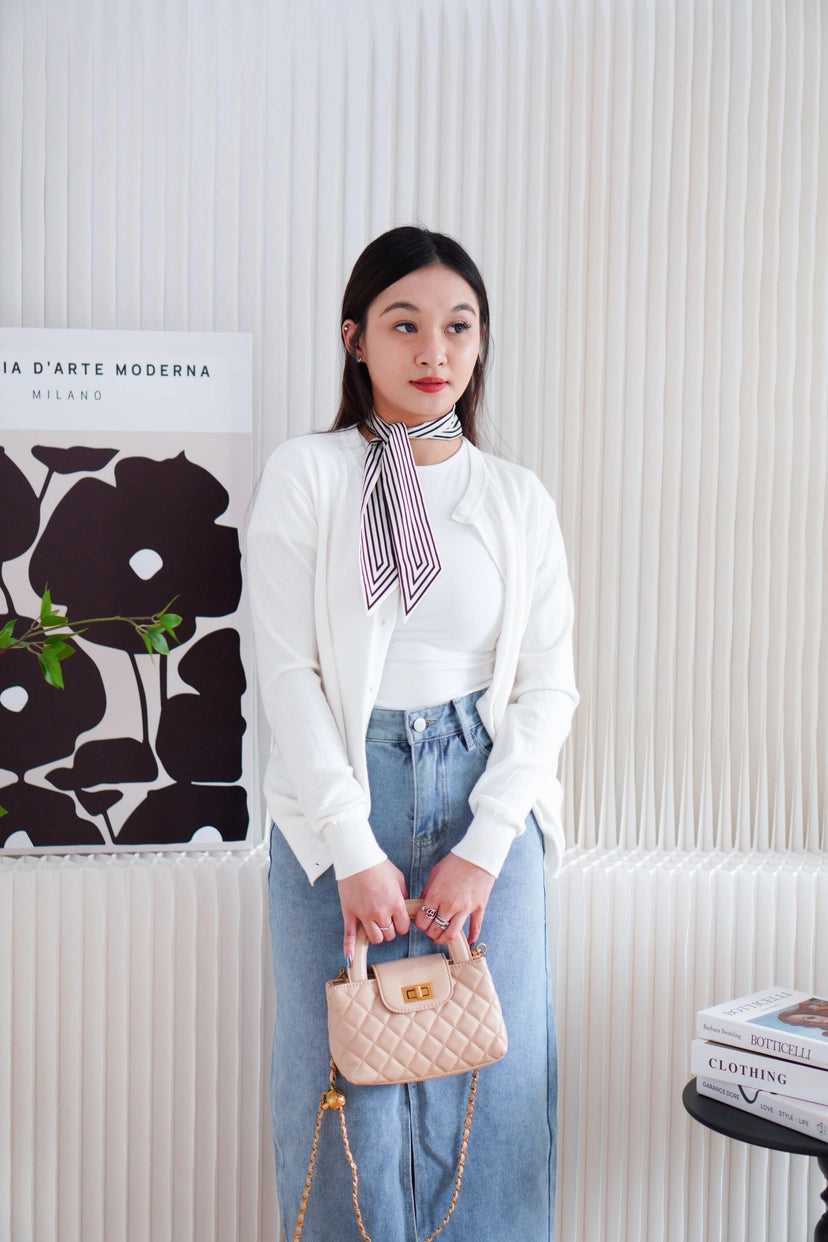 Minra Knit Cardigan in White