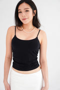 Moki Basic Padded Camisole Top in Black