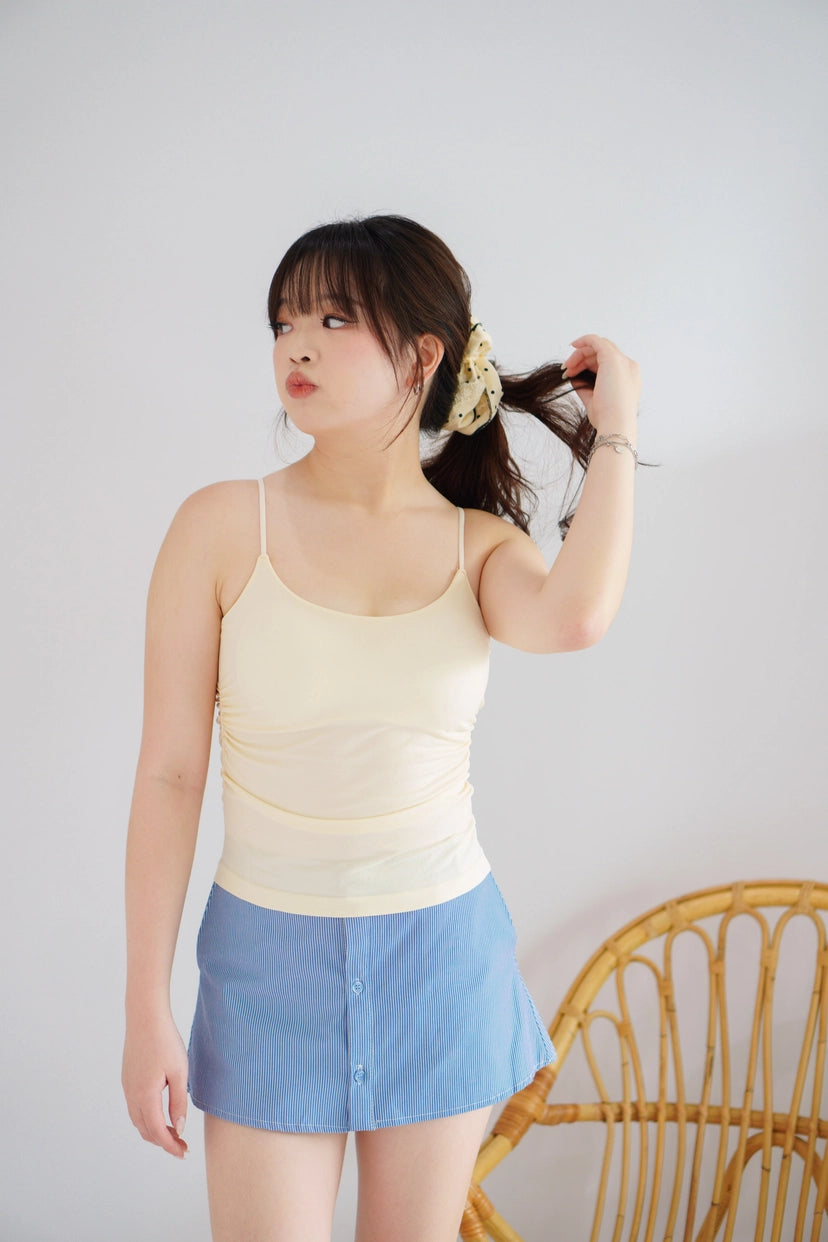 Moki Basic Padded Camisole Top in Cream
