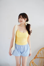 Moki Basic Padded Camisole Top in Yellow