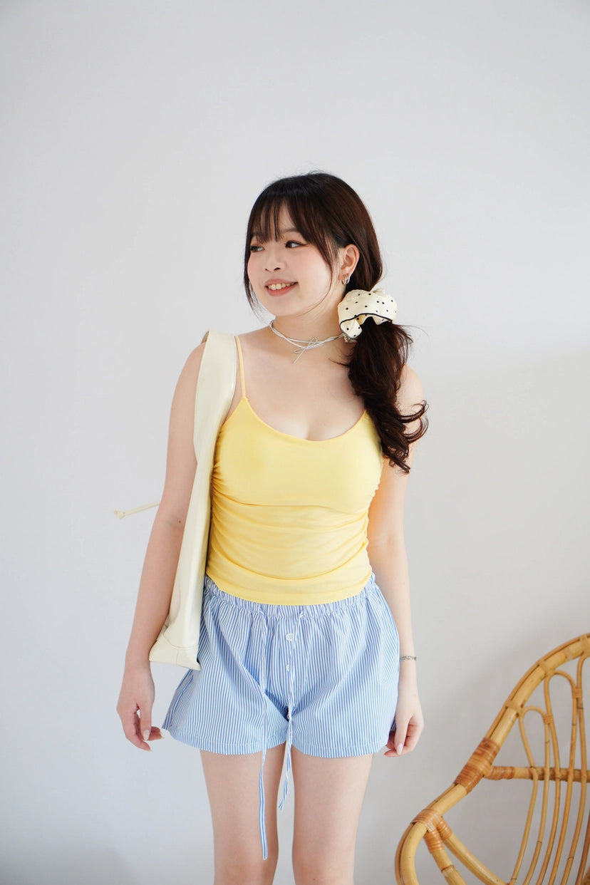 Moki Basic Padded Camisole Top in Yellow
