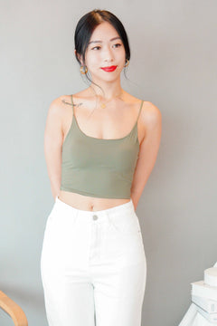 Myla Padded Camisole Top in Green