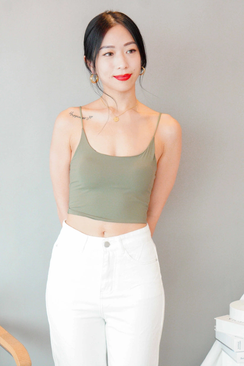 Myla Padded Camisole Top in Green