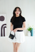 Nello Basic Round Neck Top in Black