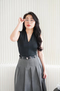 Noa V Neck Top in Black