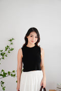 Patty Basic High Neck Knit Top in Black