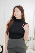 (BACKORDER) Seo High Neck Sleeveless Top in Black