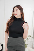 (BACKORDER) Seo High Neck Sleeveless Top in Black