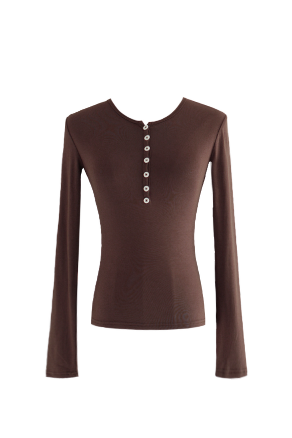 Alix Button Down Long Sleeve Top in Brown