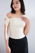 Sriya Toga Ribbon Self Tied Top in Beige